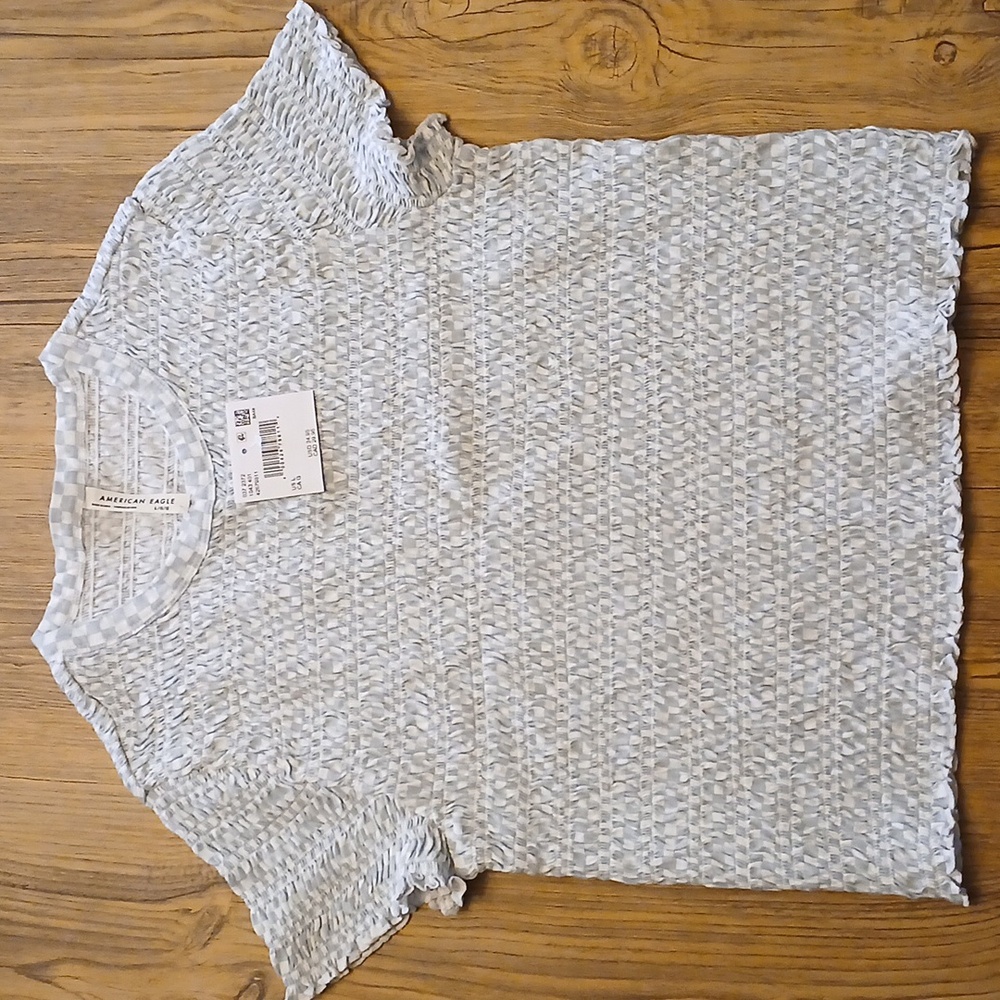 American Eagle Soft & Sexy Short Sleeve NWT Textured Stretch material Size L